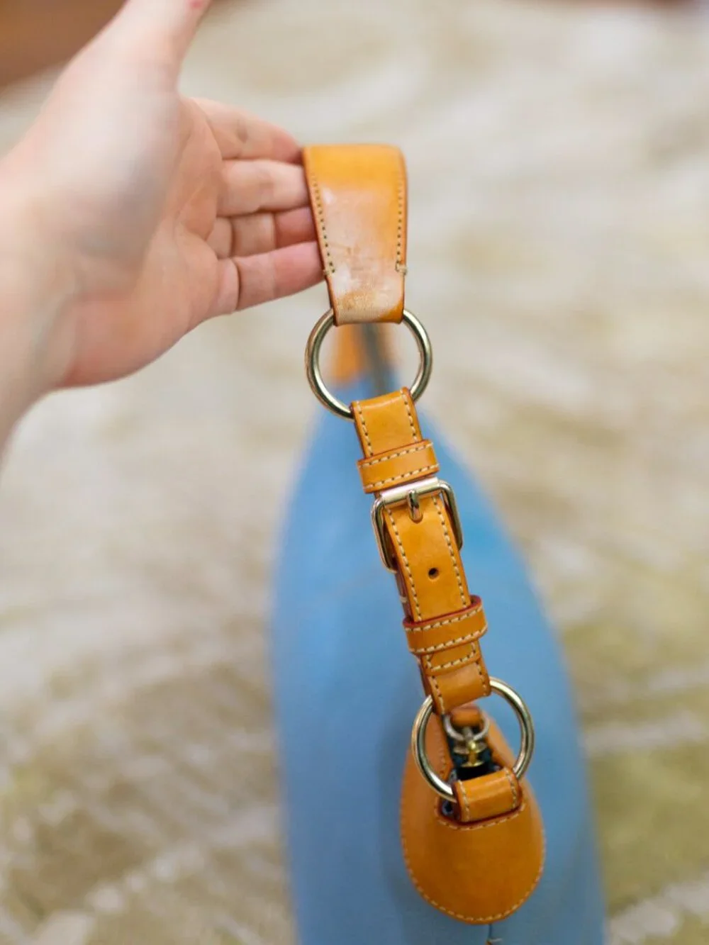 Dooney & Burke Purse Blue pebble leather